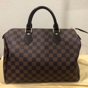 Louis Vuitton Damier Ebene Speedy 30 Satchel